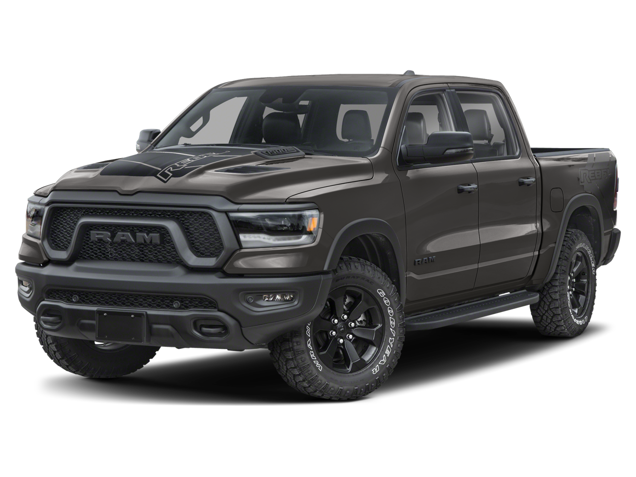 2024 RAM 1500 Rebel Crew Cab 4x4 5'7" Box in Blue — front three-quarter view